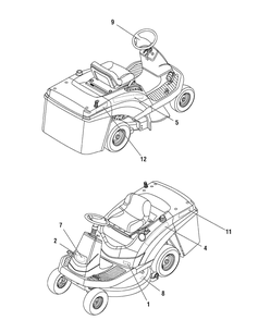 Decals Group - Brand And Model (B885326) Diagram and Parts List for 7800681-LT75RD  Briggs and Stratton Lawn Tractor